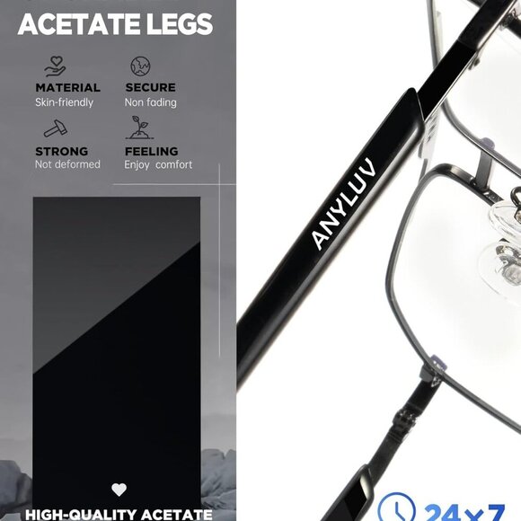 Blue Light Glasses Men/Women, Blue Light Blocking Glasses, Computer Screen Block - Picture 3 of 7